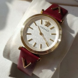 Versace Vcq Series Quartz Watch For Women Red