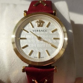 Versace Vcq Series Quartz Watch For Women Red