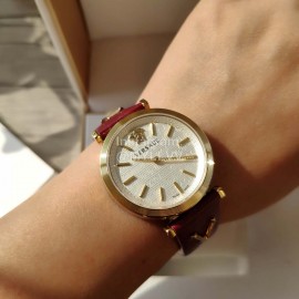 Versace Vcq Series Quartz Watch For Women Red