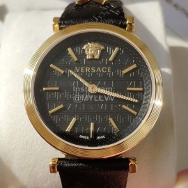 Versace Vcq Series Quartz Watch For Women Black