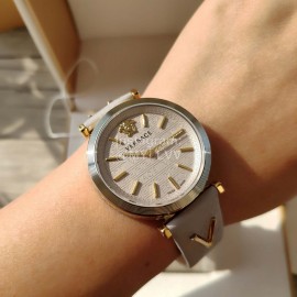 Versace Vcq Series Quartz Watch For Women Gray