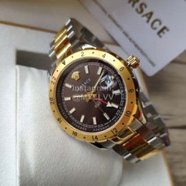 Versace Vcq Series Quartz Watch For Men And Women Brown