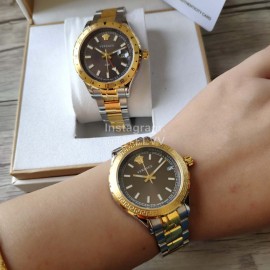 Versace Vcq Series Quartz Watch For Men And Women Brown