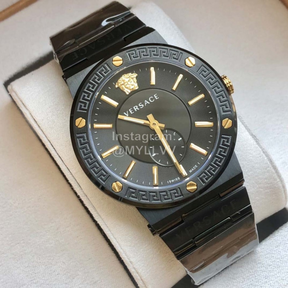 Versace Vevi Series Sapphire Crystal 50m Living Waterproof Watch For Men Black