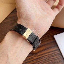 Versace Sapphire Crystal Medusa Heads Leather Strap Watch Black