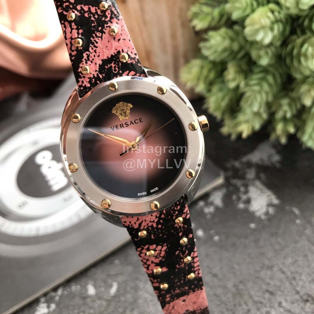 Versace Vebm Series 38mm Fine Steel Case Watch For Women Pink