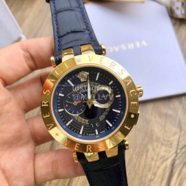 Versace Vebv Series Multifunctional Large Dial Watch For Men Navy