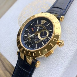 Versace Vebv Series Multifunctional Large Dial Watch For Men Navy