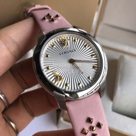 Versace Audrey V Leather Strap 38mm Dial Watch For Women Pink