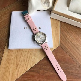 Versace Audrey V Leather Strap 38mm Dial Watch For Women Pink