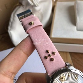 Versace Audrey V Leather Strap 38mm Dial Watch For Women Pink