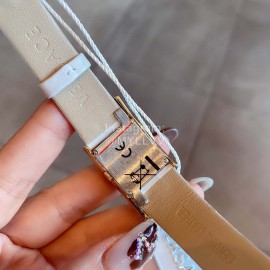 Versace Leather Strap Square Dial Watch White