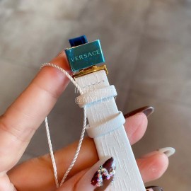 Versace Leather Strap Square Dial Watch White