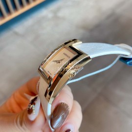 Versace Leather Strap Square Dial Watch White