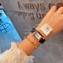 Versace Leather Strap Square Dial Watch