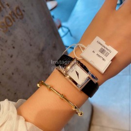 Versace Leather Strap Square Dial Watch