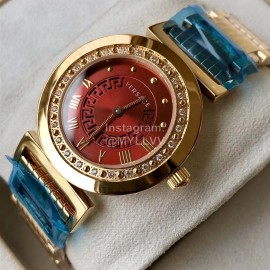 Versace P5q Diamond Inlaid Quartz Watch For Women Red