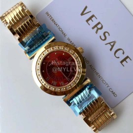 Versace P5q Diamond Inlaid Quartz Watch For Women Red