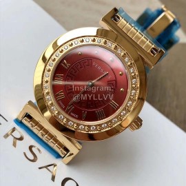Versace P5q Diamond Inlaid Quartz Watch For Women Red