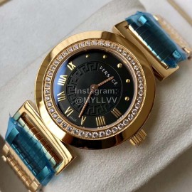 Versace P5q Diamond Inlaid Quartz Watch For Women Black
