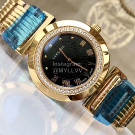 Versace P5q Diamond Inlaid Quartz Watch For Women Black