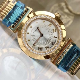 Versace P5q Diamond Inlaid Quartz Watch For Women White