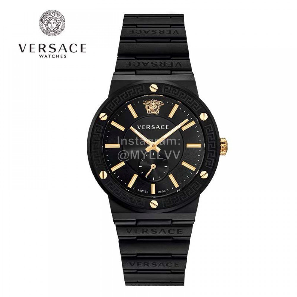 Versace Greca Logo Quartz Watch For Women Black