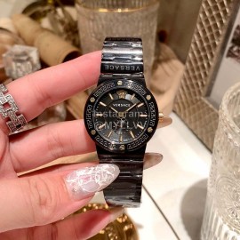 Versace Greca Logo Quartz Watch For Women Black