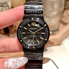 Versace Greca Logo Quartz Watch For Women Black