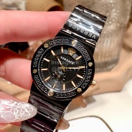 Versace Greca Logo Quartz Watch For Women Black