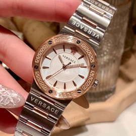 Versace Greca Logo Quartz Watch For Women Rose Gold