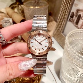 Versace Greca Logo Quartz Watch For Women Rose Gold