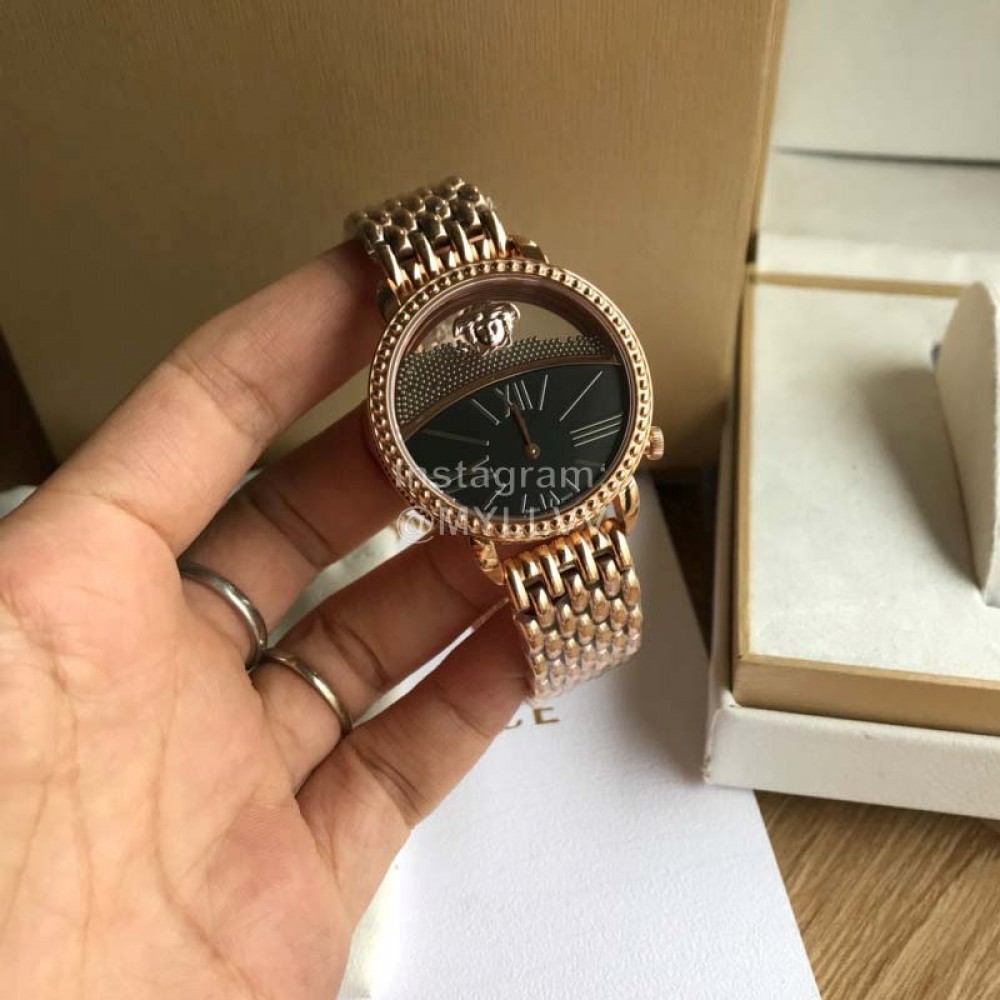 Versace Vas 38mm Dial Medusa Heads Krios’S Watch Black