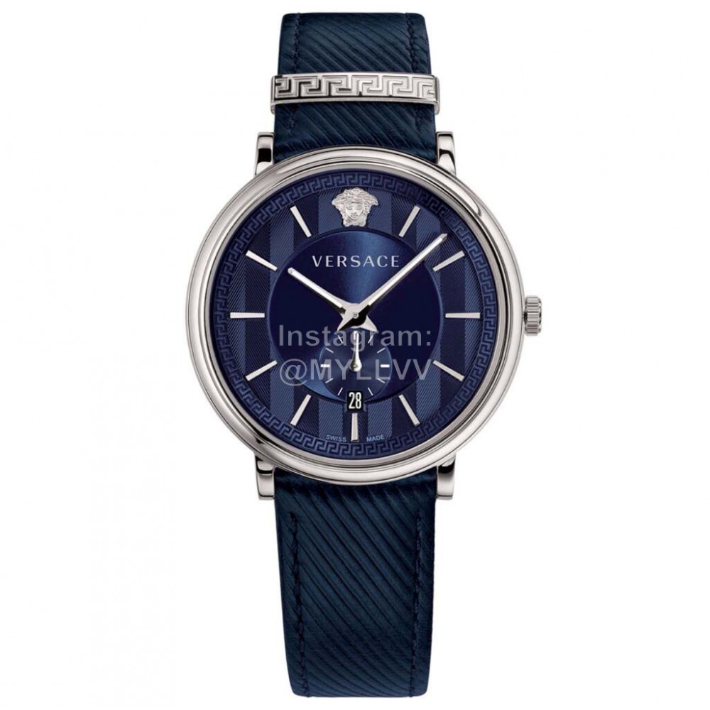 Versace Manifesto Vbq 42mm Dial Watch For Men Navy