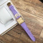 Versace Fashion Square Dial Leather Strap Watch Purple