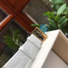 Versace Fashion Square Dial Leather Strap Watch White