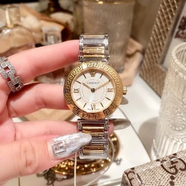 Versace Tribute Retro Roman Time Scale 35mm Dial Watch Gold