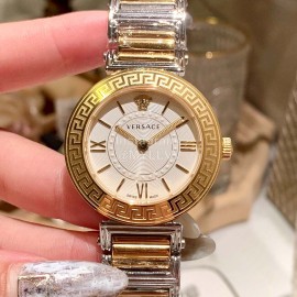 Versace Tribute Retro Roman Time Scale 35mm Dial Watch Gold