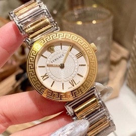 Versace Tribute Retro Roman Time Scale 35mm Dial Watch Gold