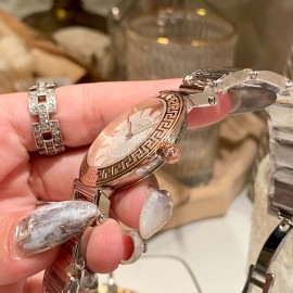 Versace Tribute Retro Roman Time Scale 35mm Dial Watch Rose Gold