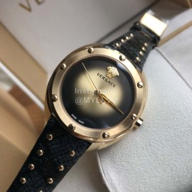 Versace Vebm Sapphire Crystal Rivet Strap Watch