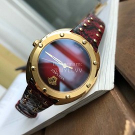 Versace Shadov Printed Rivet Strap Watch