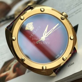 Versace Shadov Printed Rivet Strap Watch