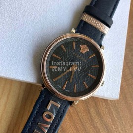 Versace The Manifesto “Love” Leather Strap Watch
