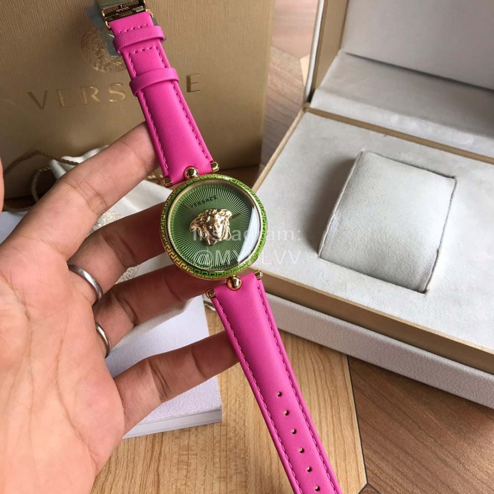 Versace Medusa Heads Quartz Watch For Women Rose Red