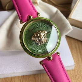 Versace Medusa Heads Quartz Watch For Women Rose Red