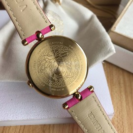 Versace Medusa Heads Quartz Watch For Women Rose Red