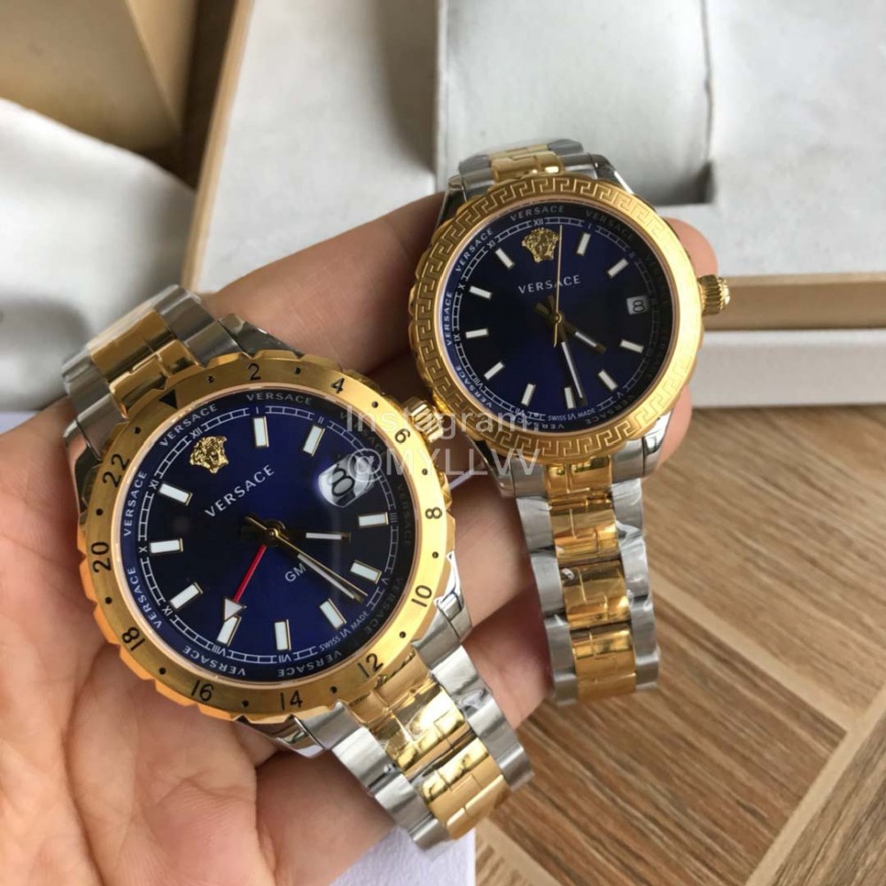 Versace V11 Sapphire Glass Waterproof Watch For Men And Women Navy