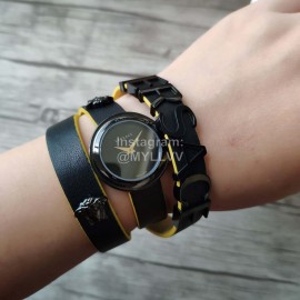 Versace Fashion 30mm Dial Leather Strap Watch For Women Black