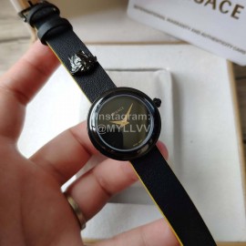 Versace Fashion 30mm Dial Leather Strap Watch For Women Black